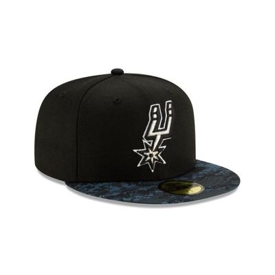 San Antonio Spurs Gorra | New Era 2019 NBA Authentics City Series 59fifty Fitted Cap Mexico - Negros